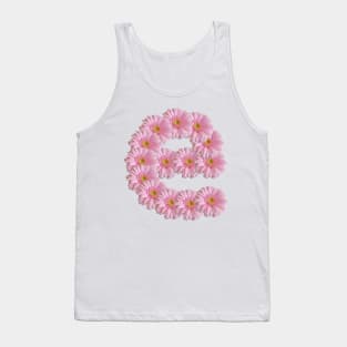 Letter e Pink Gerbera Daisy Tank Top